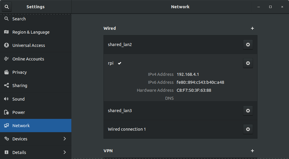 Ubuntu network settings